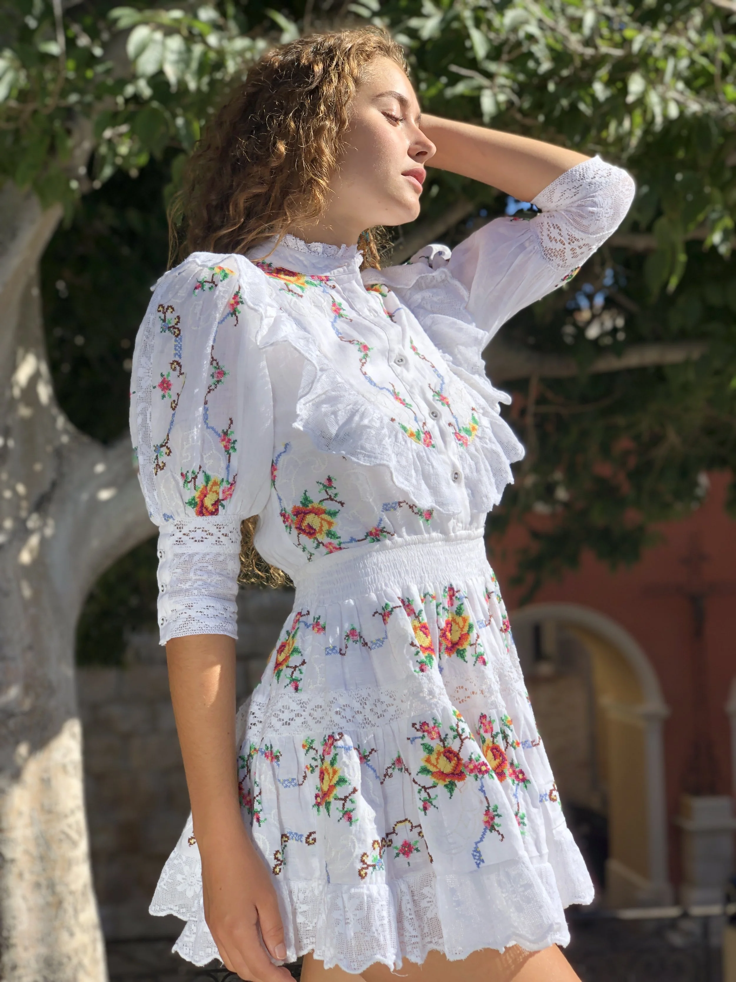 * Spring Summer '23 * La Jacinthe Tiered Mini Dress - Embroidered Linen & Lace — Place Nationale